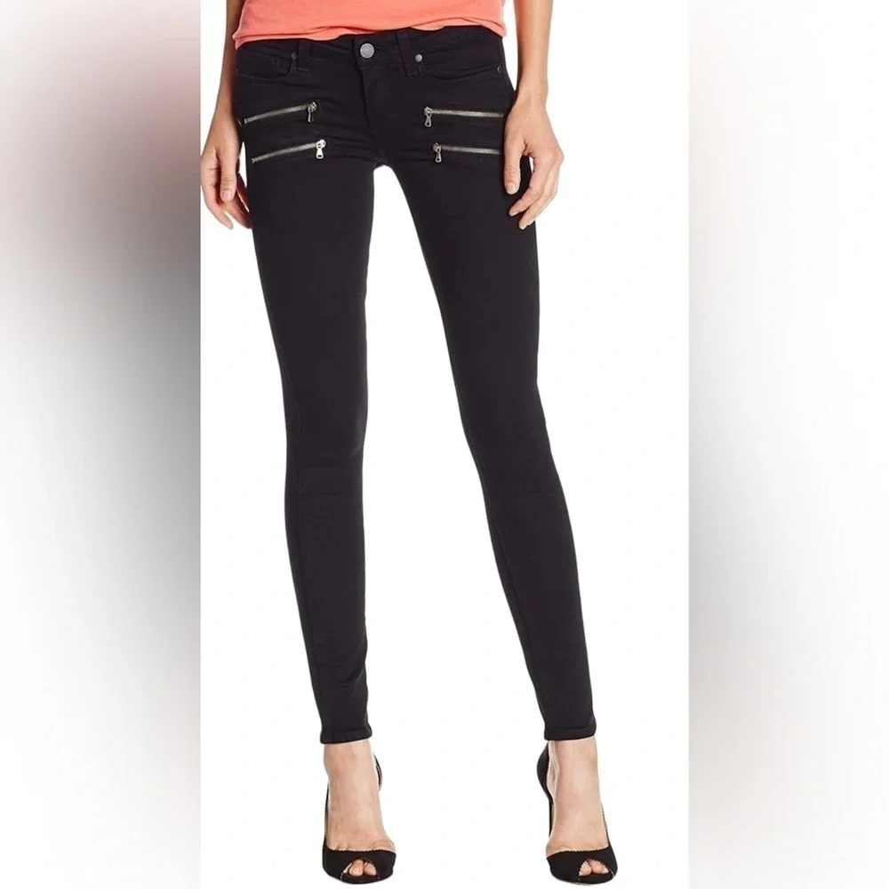 Paige Black High Rise Ultra skinny double zip Jeans, Size 27 - Picture 14 of 14